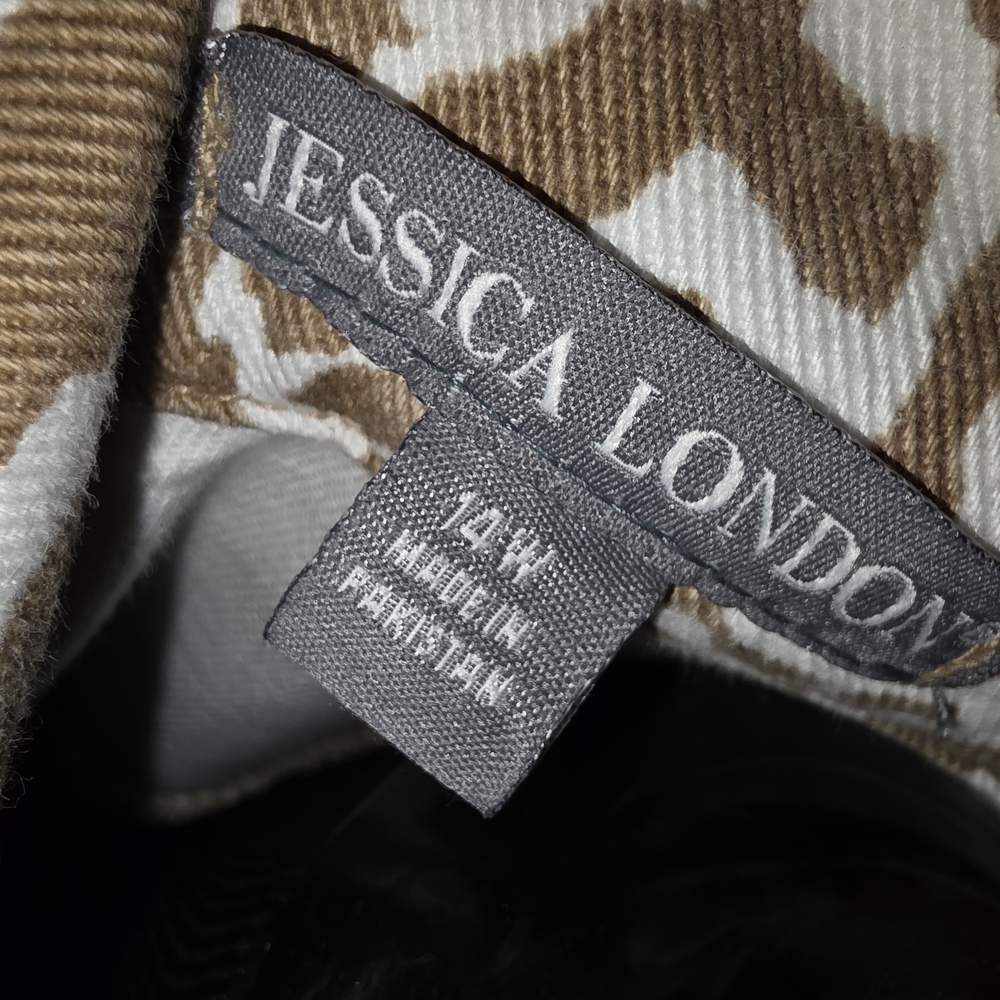 Jessica London Women's Jean Jacket - Tan and White